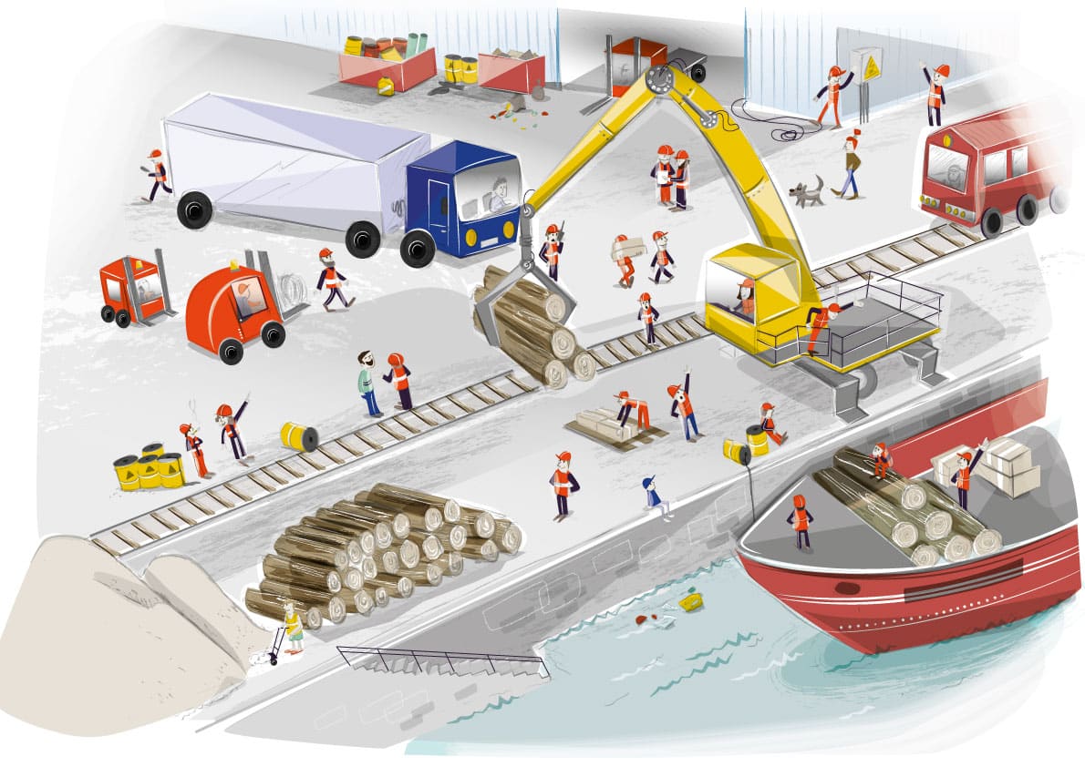 rougevert communication - Illustration pour le client Port du Beaujolais